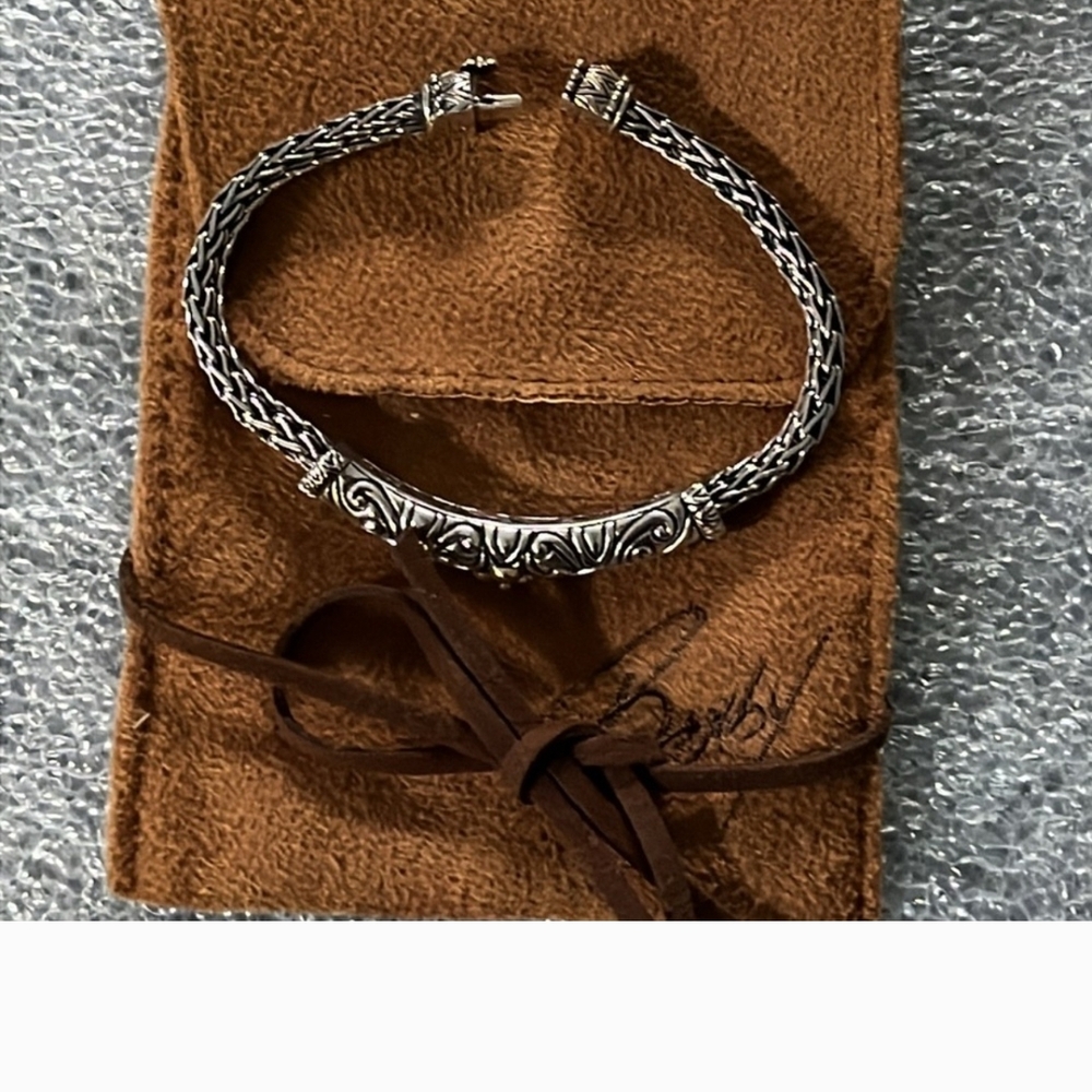 Barbara  Bixby Ornate Silver Bracelet with Gold Detail - Picture 4 of 5
